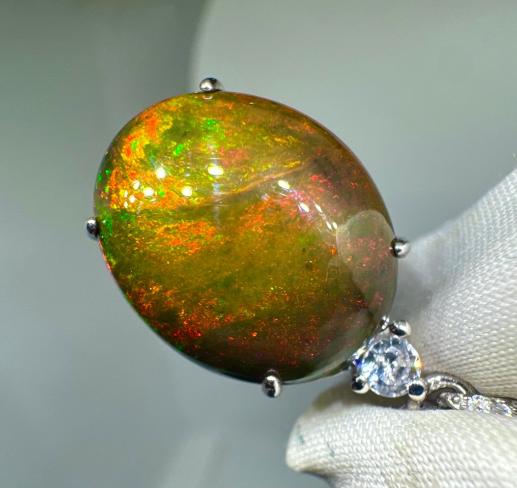 蛋白石 吊坠 - 高度: 29 mm - 宽度: 13.5 mm- 2.66 g - (1) #4.3