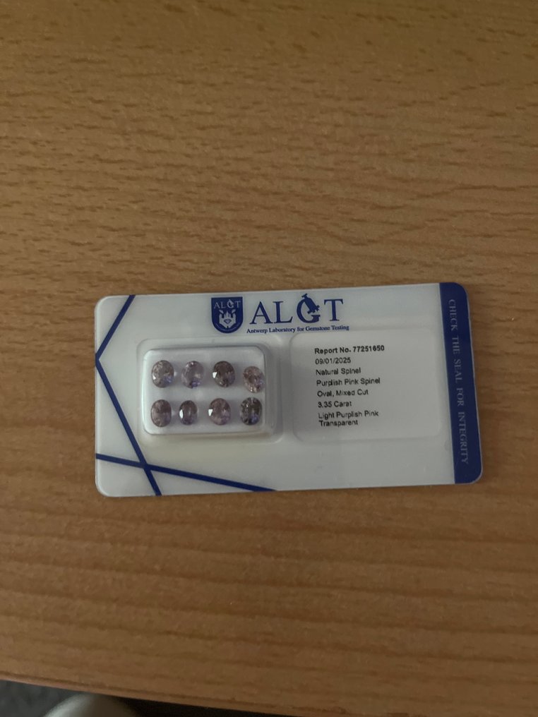 Ingen mindstepris - 8 pcs  Lyserød, Violet Spinel  - 3.35 ct - Antwerp Laboratory for Gemstone Testing (ALGT) - 8 naturlige spinelsten #4.3