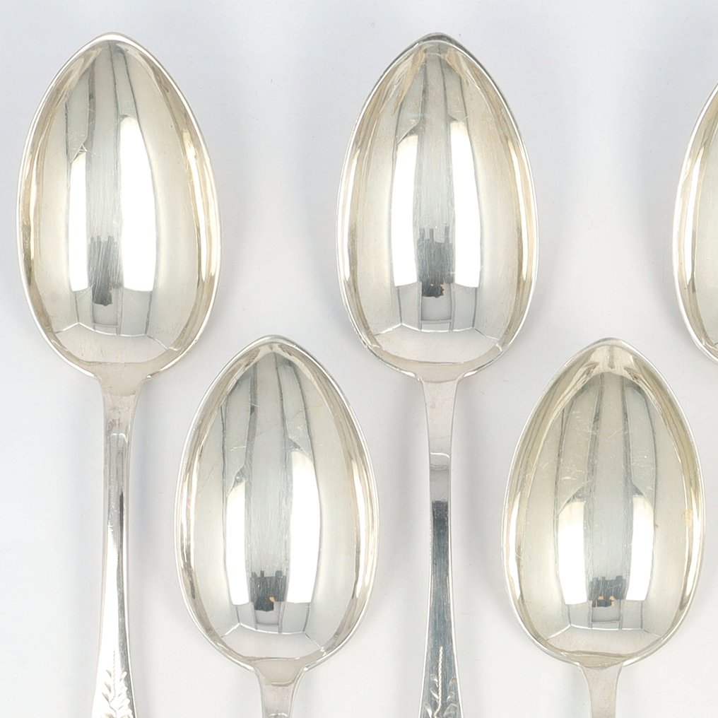 Robbe & Berking model Friesenmust Dinerlepels - Cucchiaio (6) - .800 argento #1.0