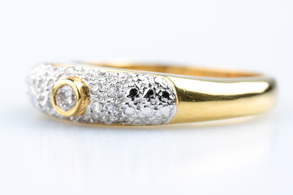 戒指 - 18K包金 黄金 钻石 (天然) #4.3