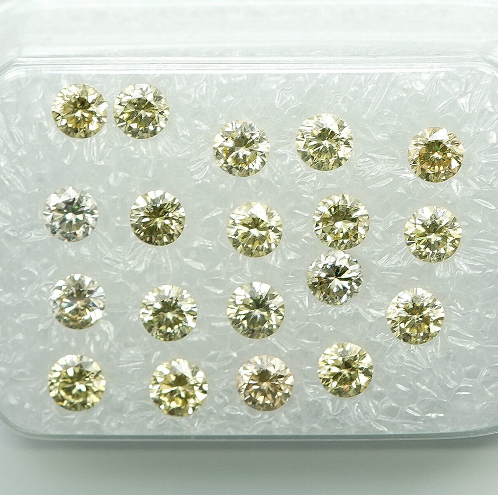 19 pcs Diamante  (Naturale)  - 1.02 ct - Rotondo - VS1, SI1 - Gem Report Antwerp (GRA) #1.0