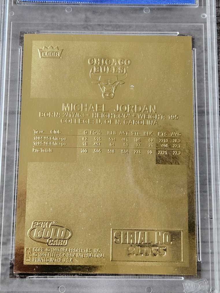 1998 Fleer Signature Series Michael Jordan Κάρτα με αυτόγραφο, Σειριακή κάρτα, Περιορισμένη έκδοση, 23KT Gold - WCG 10 - 1 Graded card #3.2