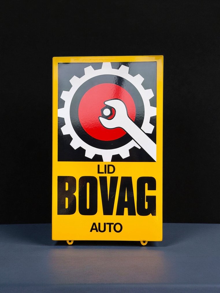 Langcat Bussum - 1960年代 - 廣告牌 - BOVAG 50x30厘米 - 瑪瑙, 鋼 #4.3