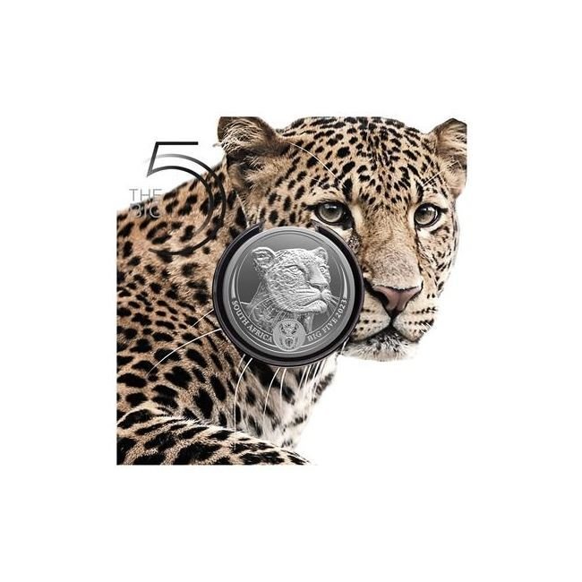 Νότια Αφρική. 5 Rand 2023 1 oz Big Five II Silver Leopard Coin in Blistercard #3.2
