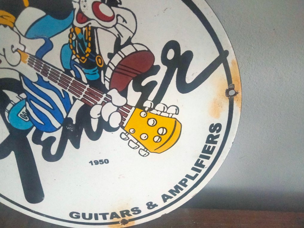 Fender - Chitarre e Amplificatori - Insegna smaltata - Smalto #3.2