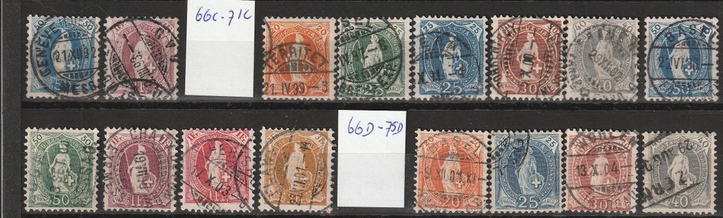 瑞士 1882/1909 - 站立的 Helvetia 收藏 #2.1