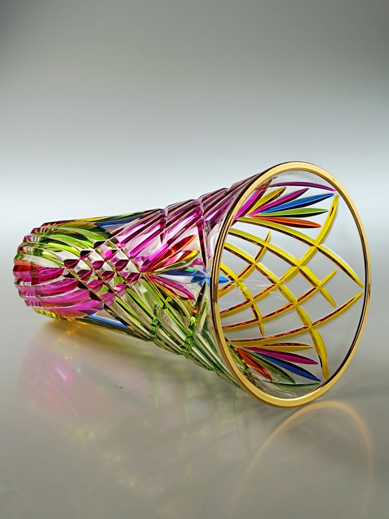 Secoloventesimo - 花瓶 -  彩虹花瓶 - 24K金 - 手工装饰的花瓶，用金和颜料。 #4.3