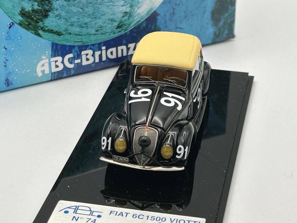 ABC Brianza 1:43 - Sportwagenmodell - Fiat 6C 1500 Viotti Cabriolet Mille Miglia 1937 #91 - Limitierte Auflage 1 von 500 #1.0