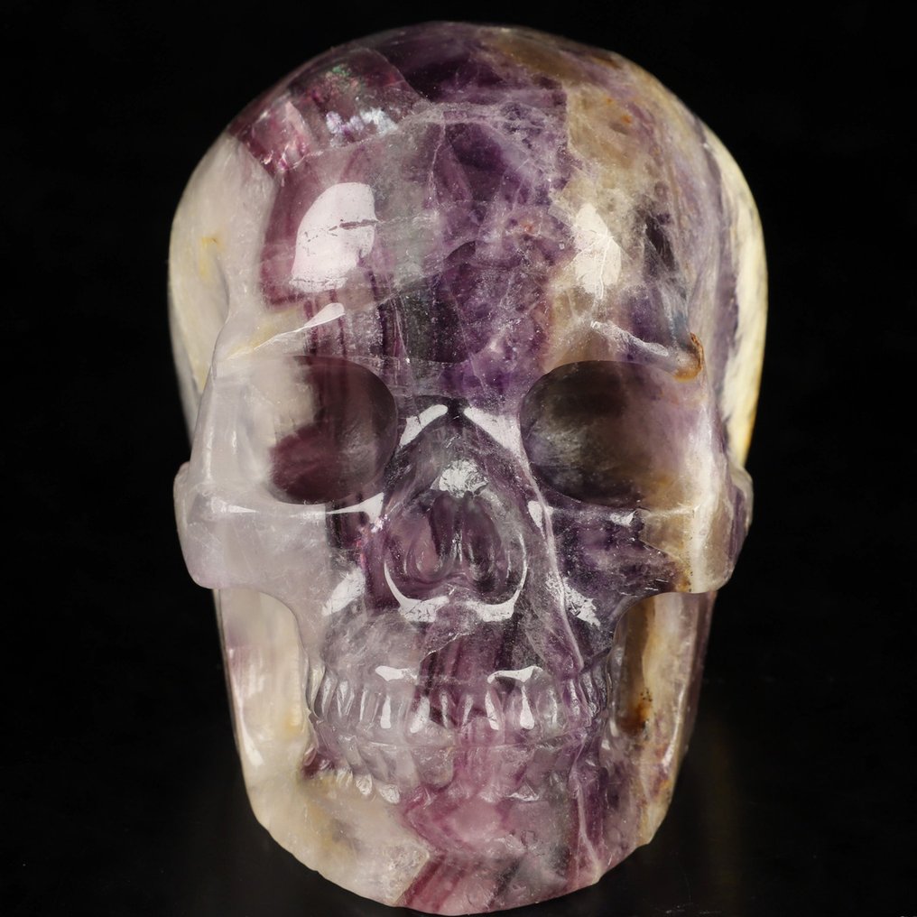 769克萤石头骨——紫色星形结构与彩虹萤石 9.8 x 6.4 x 7.5厘米 頭骨- 769 g #1.0