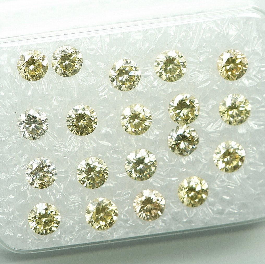 19 pcs Diamante  (Naturale)  - 1.02 ct - Rotondo - VS1, SI1 - Gem Report Antwerp (GRA) #2.1