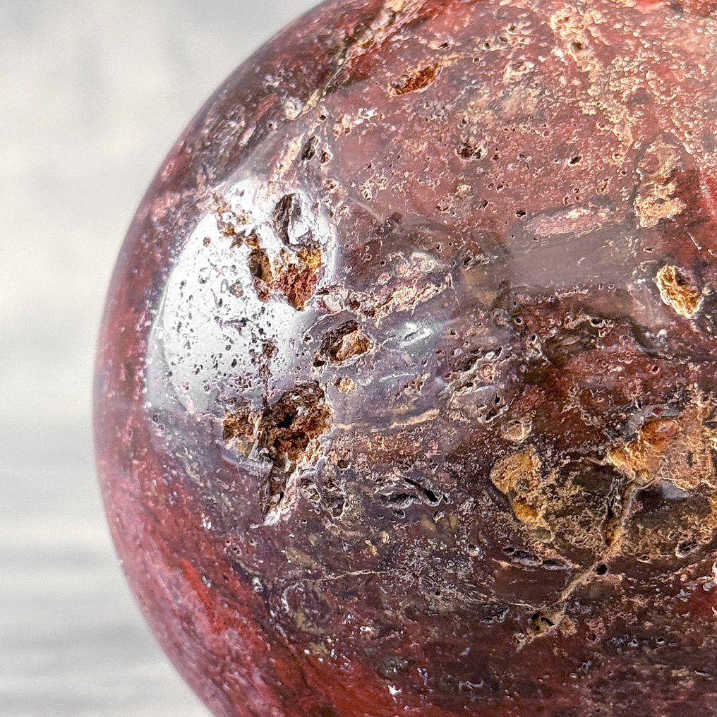 无底价 - 精美的红玉髓一对 支架上的球体- 2400 g - (2) #3.2