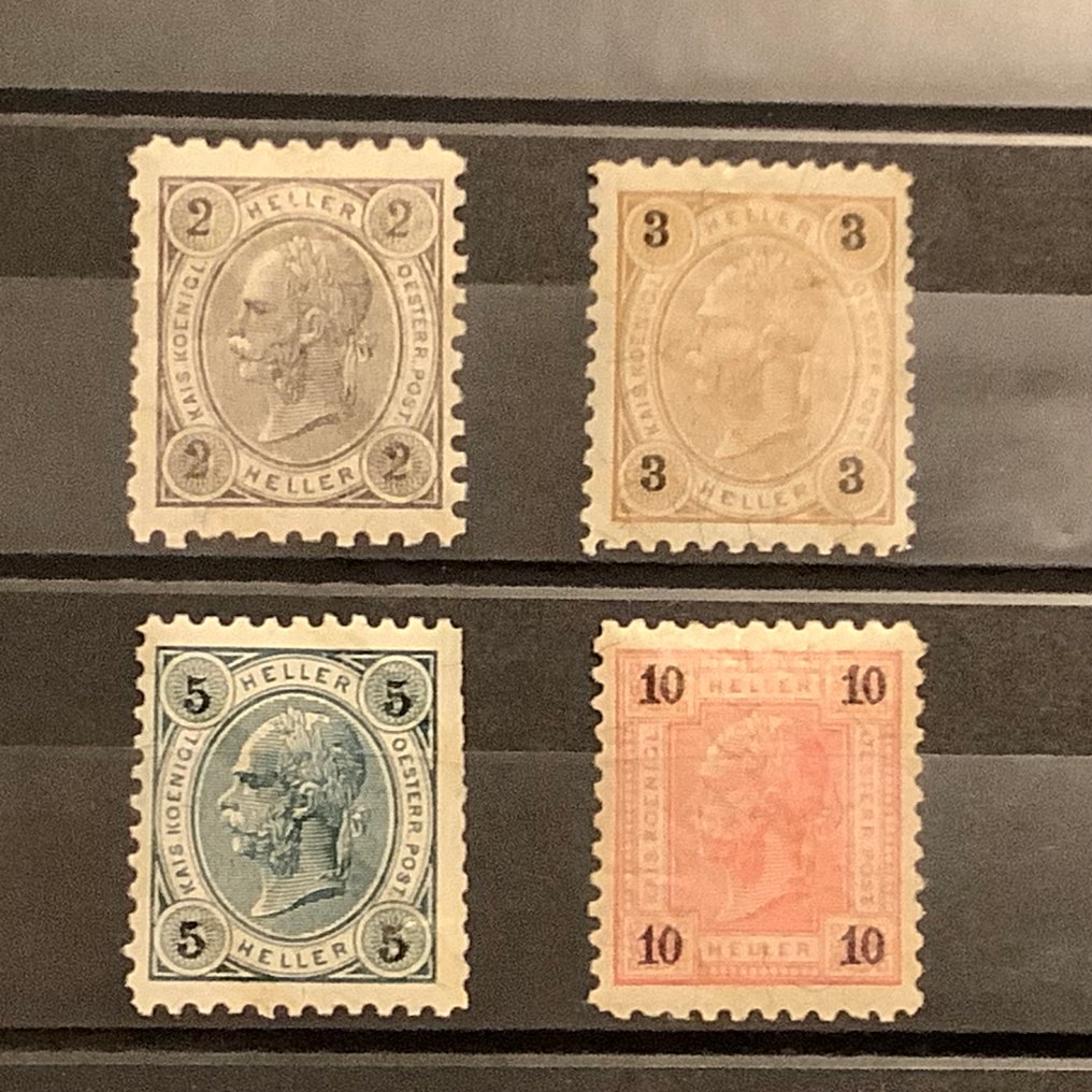 Αυστρία 1901 - 4 σφραγίδες με Friedl tanding. - Michel 85/87 en 89 #3.2