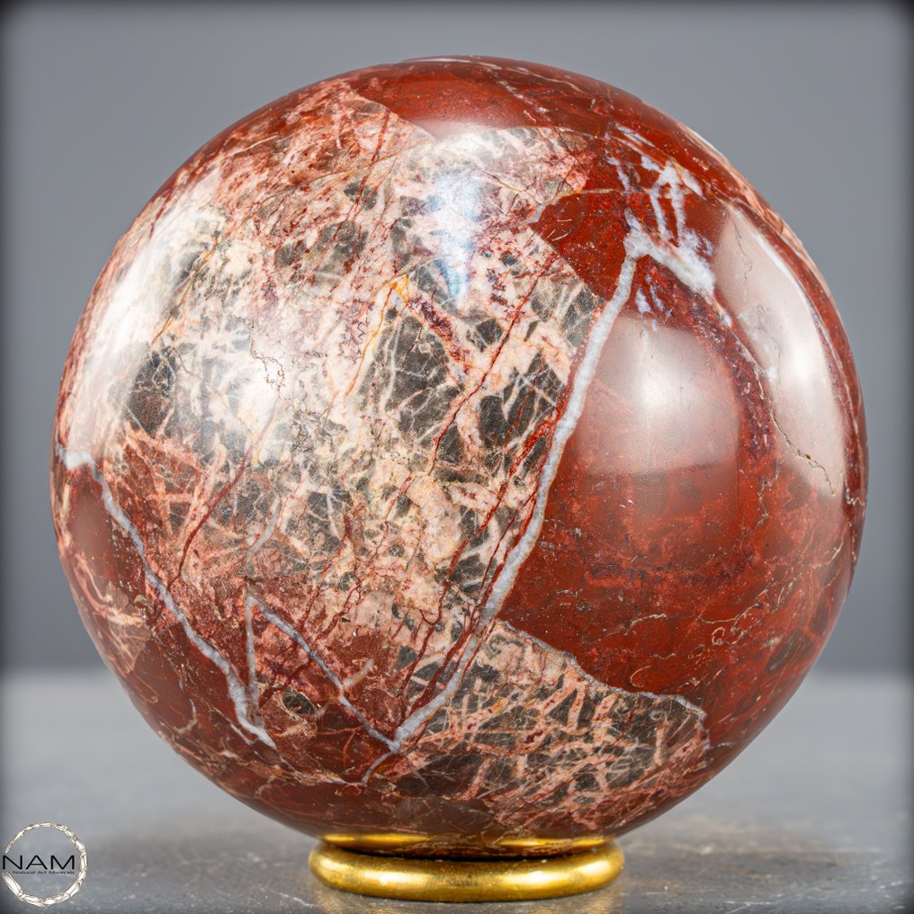 Natuurlijk zeldzaam rood jaspis-quartz Sphere, Himalaya- 1784.71 g #1.0