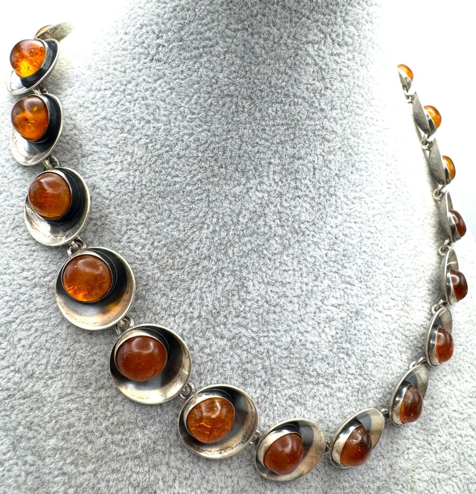 Fără preț de rezervă - Colier Argint Chihlimbar #1.0