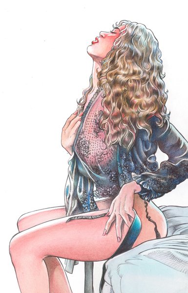 Bondi, William - Original colour drawing - Pin Up - Sul letto - 2024 #1.0