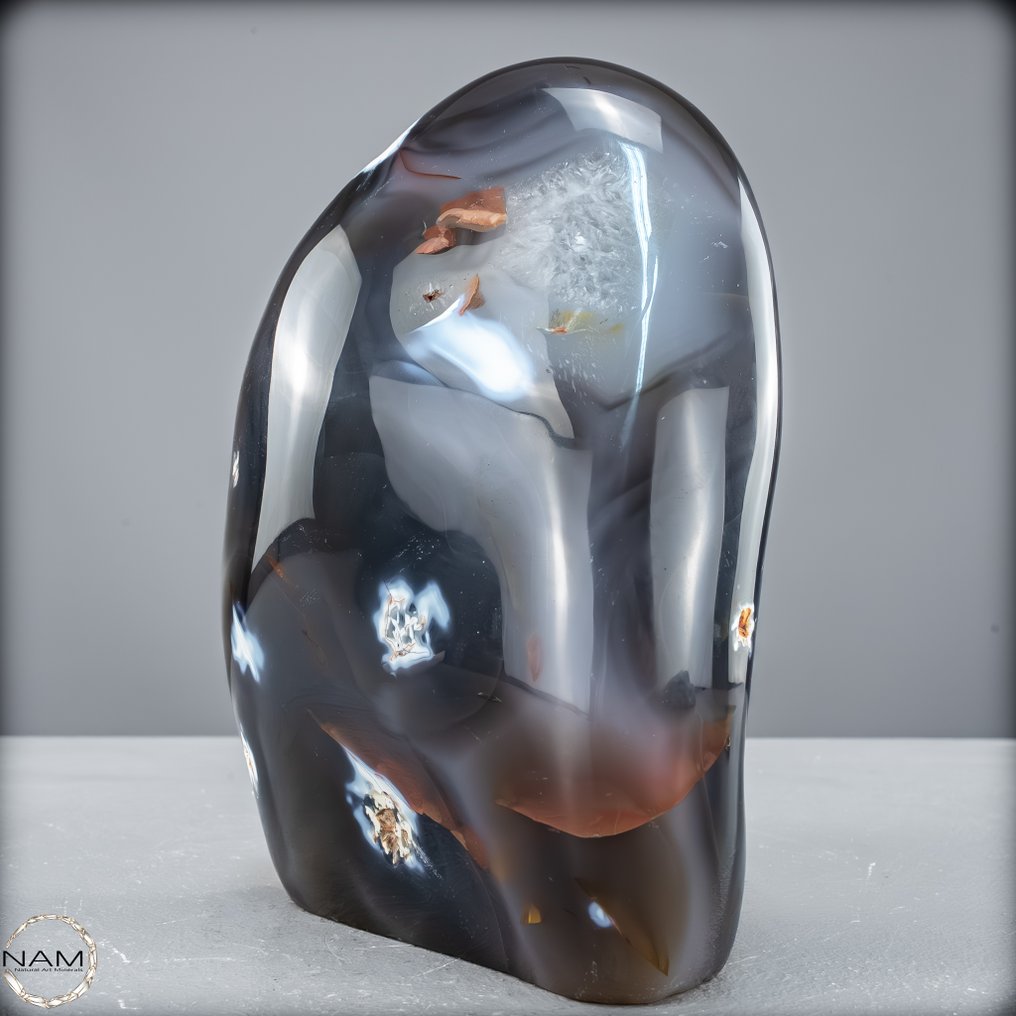 Σπάνια φυσική αχάτης «Όρκα» Ελεύθερη μορφή- 1853.32 g #3.2