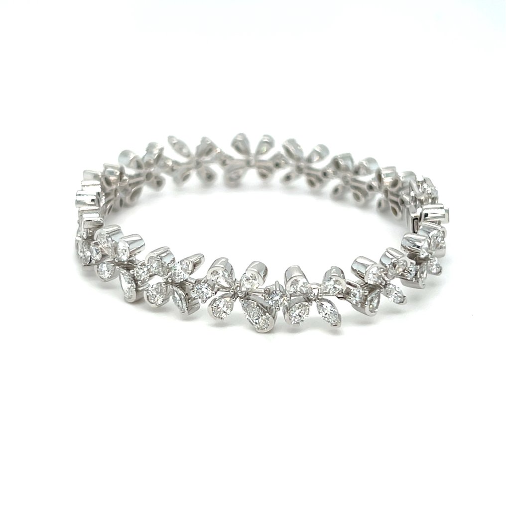 手镯 - 14K包金 白金 -  7.43ct. tw. 钻石 (实验室培育) #4.3