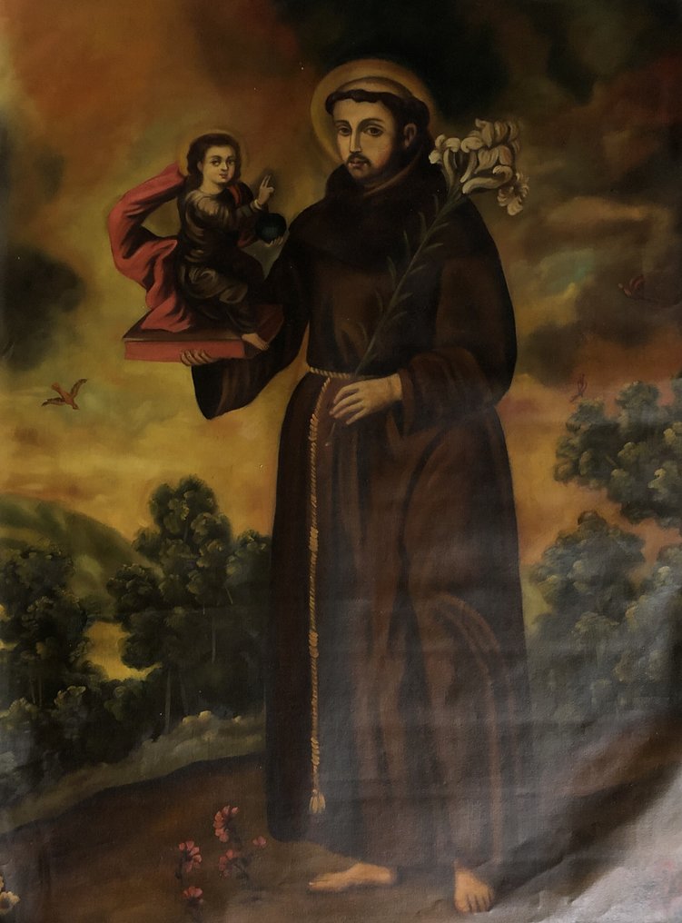 École du Cusco (XX) - San Francisco de Asís con el wawá' Jesús #1.0