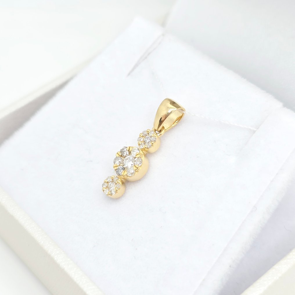 Nincs minimálár - Függő - 14 kt. Sárga arany - 0.24ct. tw. Gyémánt (Természetes) #3.2