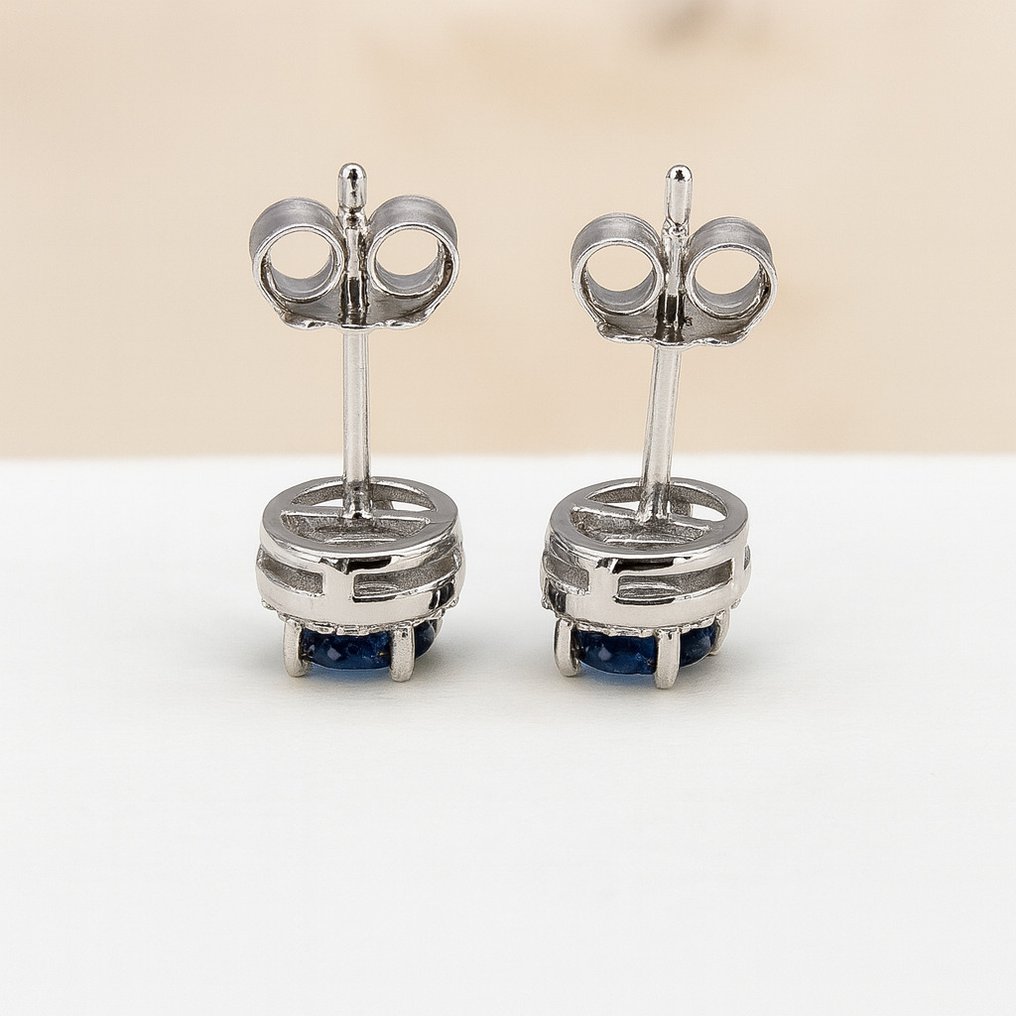 没有保留价 - 耳环 Gold-plated 蓝宝石 - 黄宝石 - 18kt 金镀 #2.1