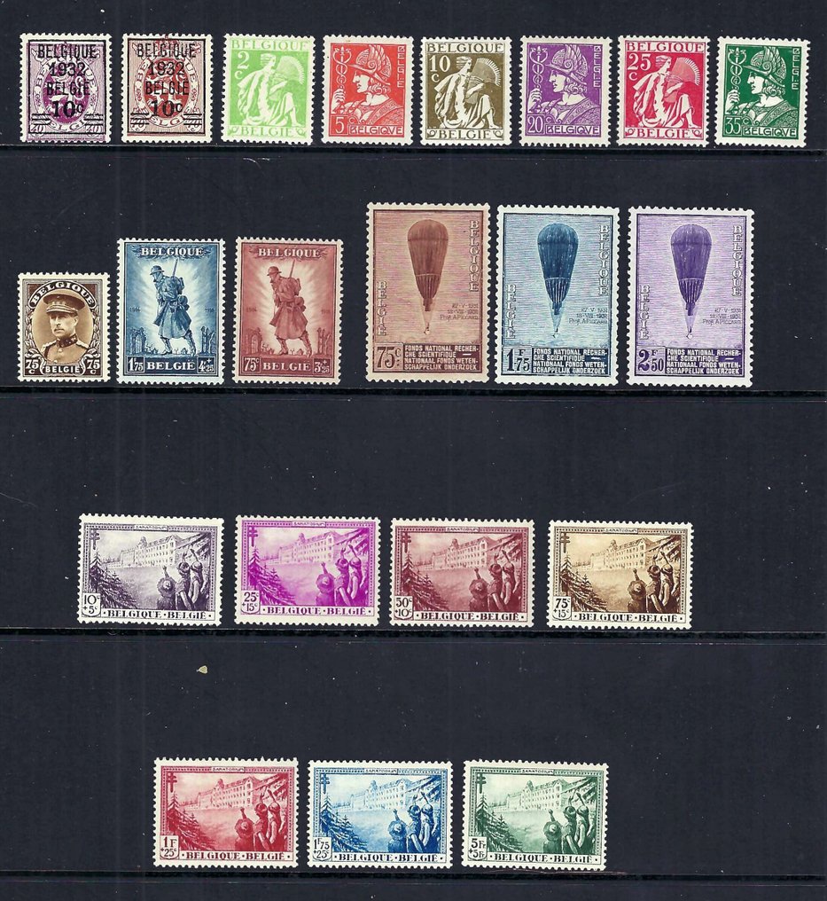 比利时 1932 - 完整年度，包括“卡迪纳尔·梅尔谢”系列。 - OBP/COB 333/62 #2.1