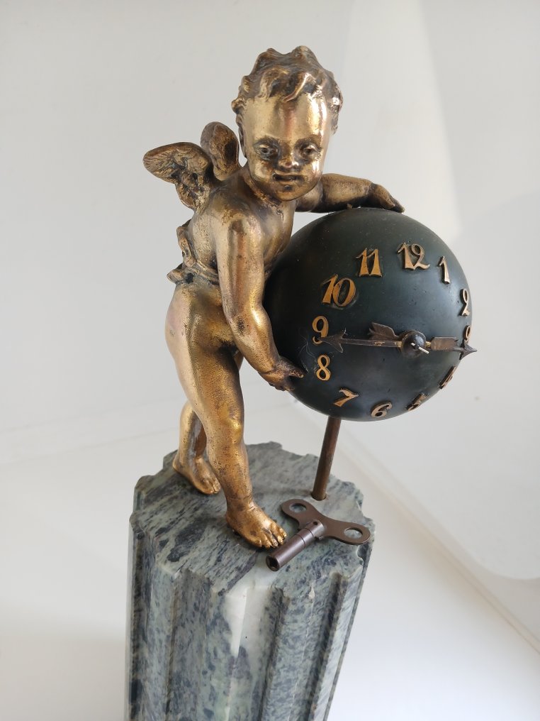 Ρολόι μυστηρίου -   Μπρούντζος, Γρανίτης/Μάρμαρο των Άλπεων, Ορείχαλκος - 1850-1900 #4.3