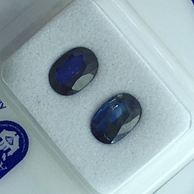 χωρίς τιμή ασφαλείας - 2 pcs Μπλε Ζαφείρι - 1.61 ct - Antwerp Laboratory for Gemstone Testing (ALGT) - Φυσικός διχρωμας ζαφείρι. #4.3