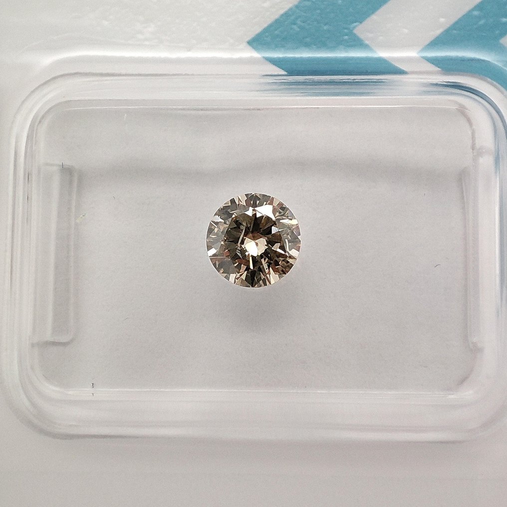 没有保留价 - 1 pcs 钻石  (天然色彩的)  - 0.51 ct - 圆形 - Fancy 棕色 黄色 - I1 内含一级 - 国际宝石研究院（IGI） #1.0