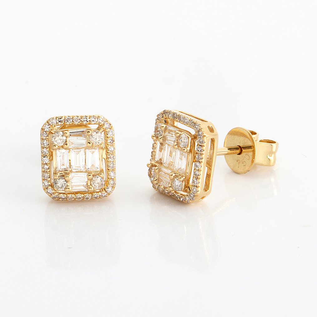 Ei pohjahintaa - Korvakorut - 18 kt. Keltakulta - 0.35ct. tw. Timantti (Luonnollinen) - Timantti #1.0