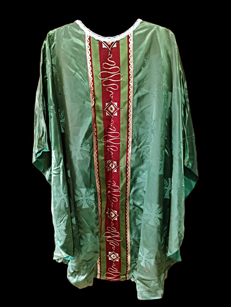Casula Sacerdotale+Stola in Seta a 80-as/90-es években. (2) - Antik - Szabott anyag és anyag - 1980-1990 #1.0