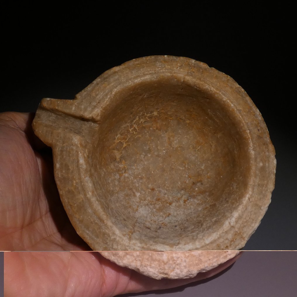 Αρχαία Αιγυπτιακή Αλαβάστρο Δοχείο θυσίας. 12,5 εκ. Μήκος. Πτολεμαϊκή Περίοδος, 323 - 30 π.Χ. #4.3