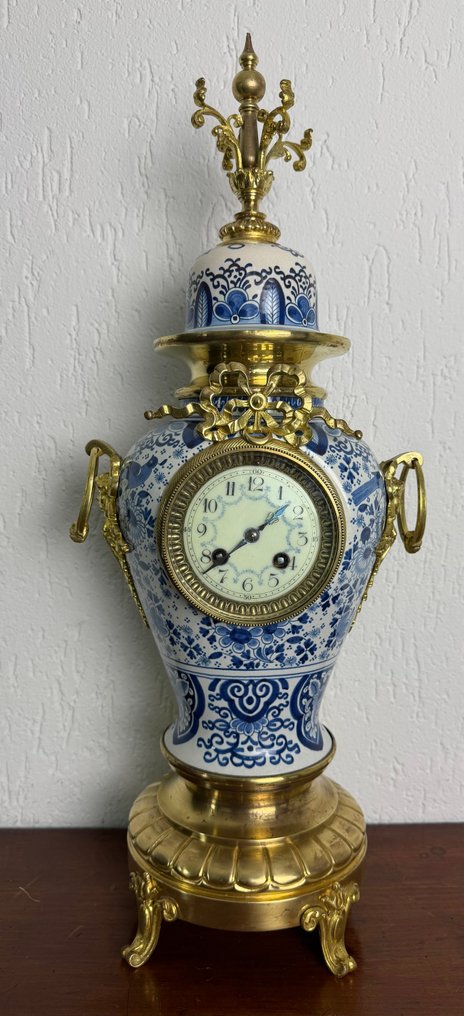 Vaasklok - 古董 青銅色, 陶器, 玻璃 - 1850-1900 - AD Mougin Deux Medailles #2.1