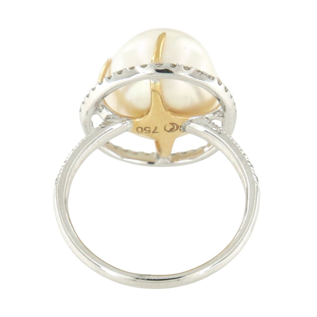 Mimi - 戒指 - 18K包金 白金, 玫瑰金 - 0.32ct. tw. 珍珠 - 钻石 #4.3