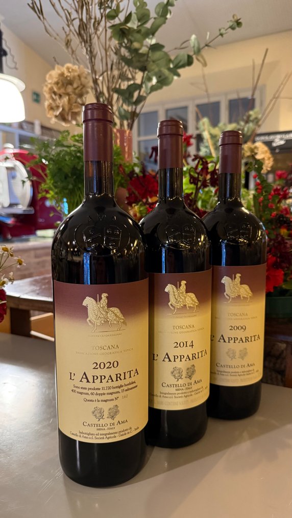 2009 , 2014 & 2020 Castello di Ama , l’Apparita - Tuscany IGT - 3 Magnums (1.5L) #1.0