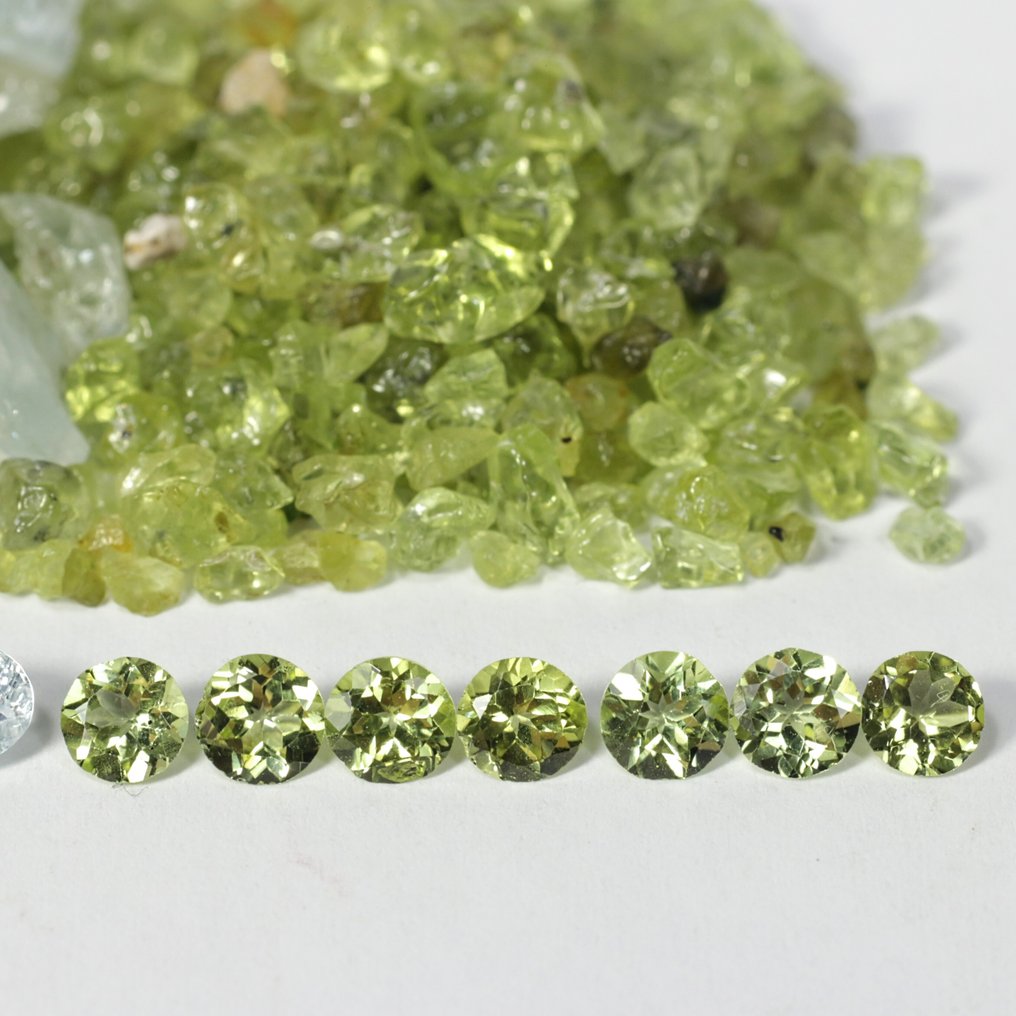 Collection of Garnet, Aquamarine, Peridot: Before and After - 138 cts,- 27.6 g #4.3