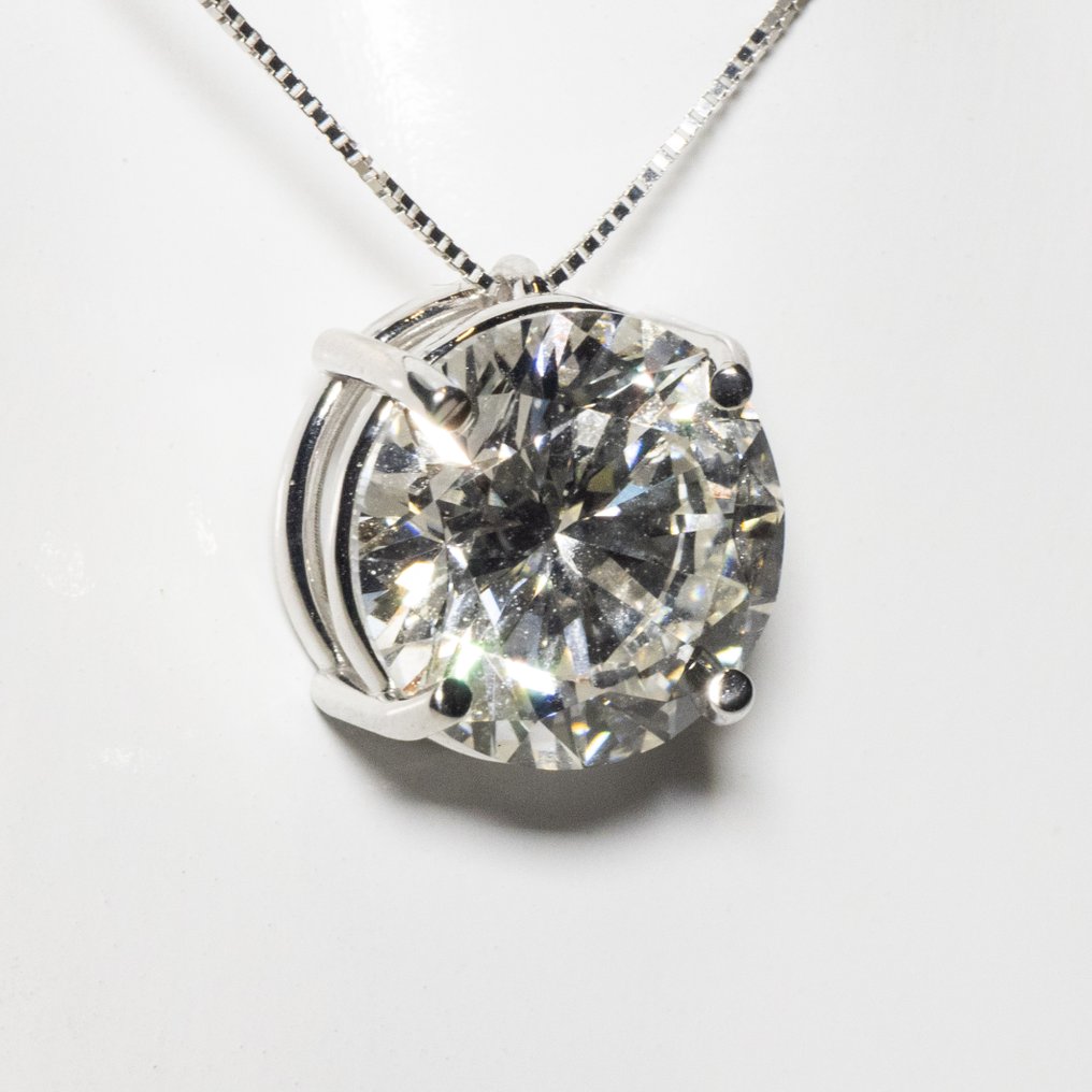 No reserve price - Necklace with pendant - 18 kt. White gold - 4.08ct. tw. Diamond (Lab-grown) - F VS2 3EX #1.0