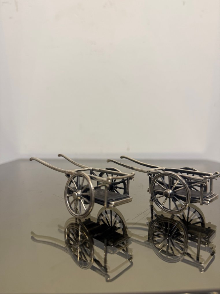 Medusa Oro - Statuetta in miniatura - Coppia di Carretti da Lavoro (2) - Argento #1.0