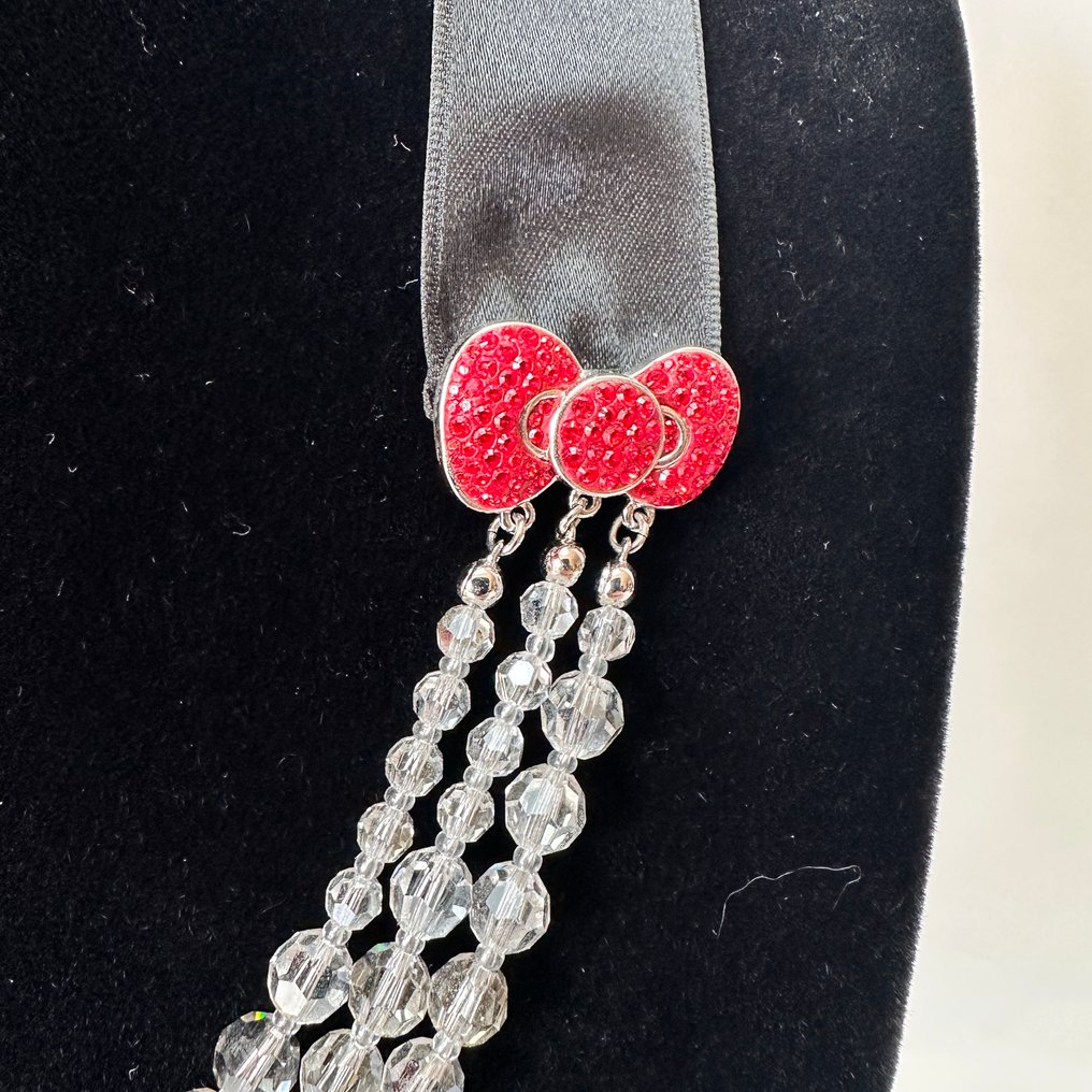 Swarovski - 雕塑, Schmuck Set : Earrings + Necklace - 1 cm - 玻璃, 合金 #1.0