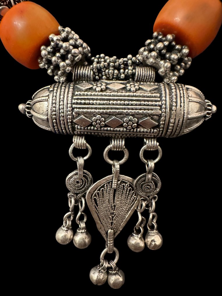 也门犹太银项链与耳环——萨那老城——20世纪中期 - 2件套珠宝 #3.2