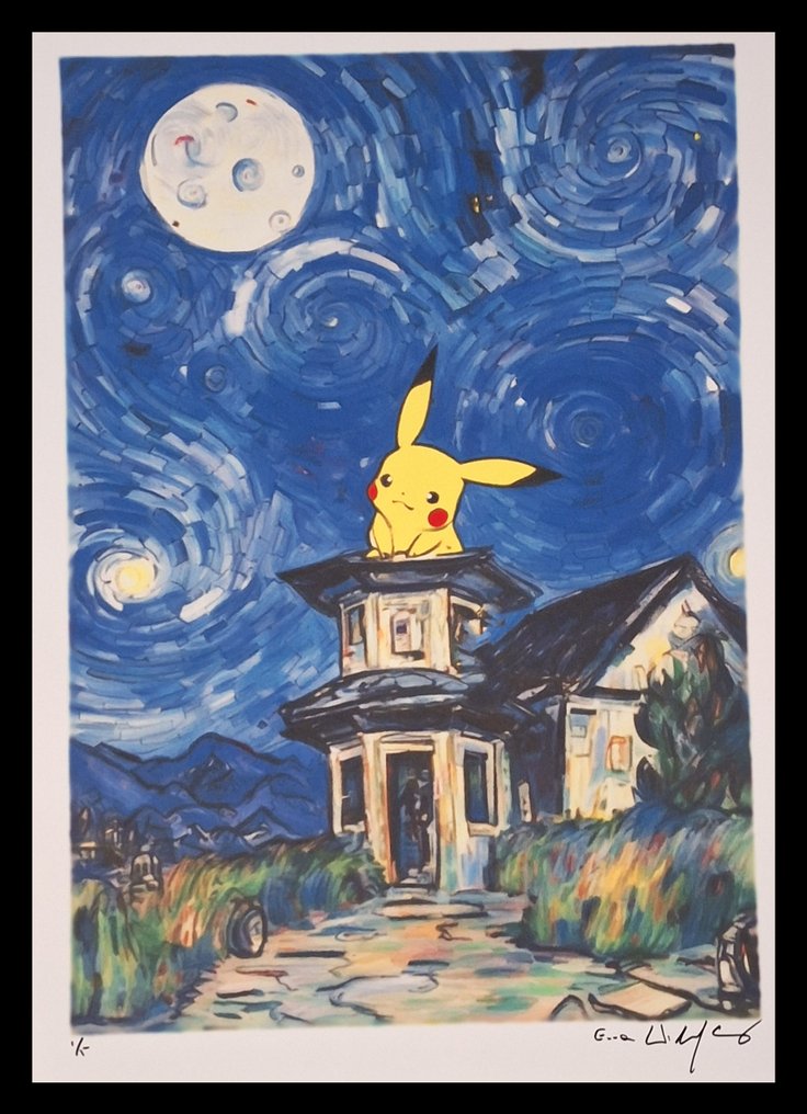 Emma Wildfang - Pikachu - "Tribute series - Icons Reimagined "Vincent van Gogh" - by artist Emma Wildfang #1.0