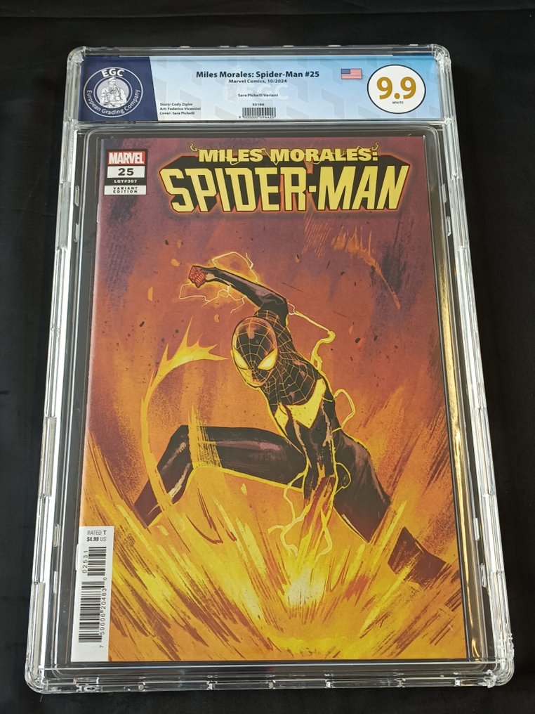 Miles Morales: Spider-Man (Vol. 2) #25 + #25 Sara Pichelli Variant - EGC 9.8 + 9.9 - 2 Graded comic - EO - 2024 #2.1