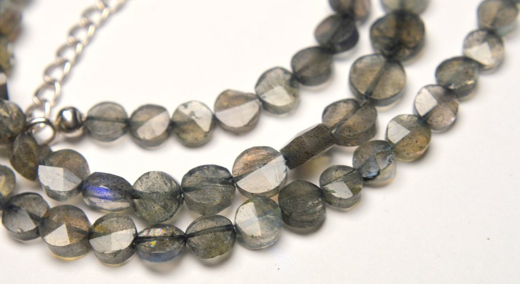 925纯银 - 项链 - 拉布拉多石 #1.0