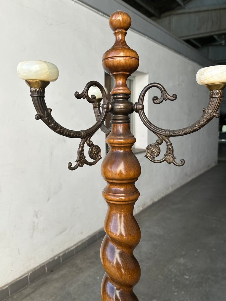Coat rack - Wood, Brass, Alabaster - coat rack #2.1