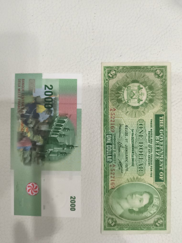 Maailma. - 4 banknotes and 1 cheque - various dates (Ei pohjahintaa) #2.1