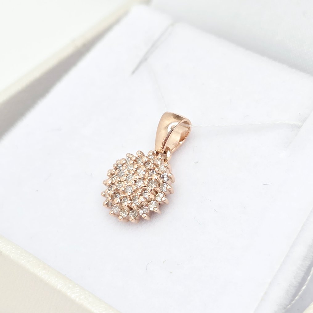 Nincs minimálár - Függő - 14 kt. Rózsa arany - 0.29ct. tw. Gyémánt (Természetes) #1.0