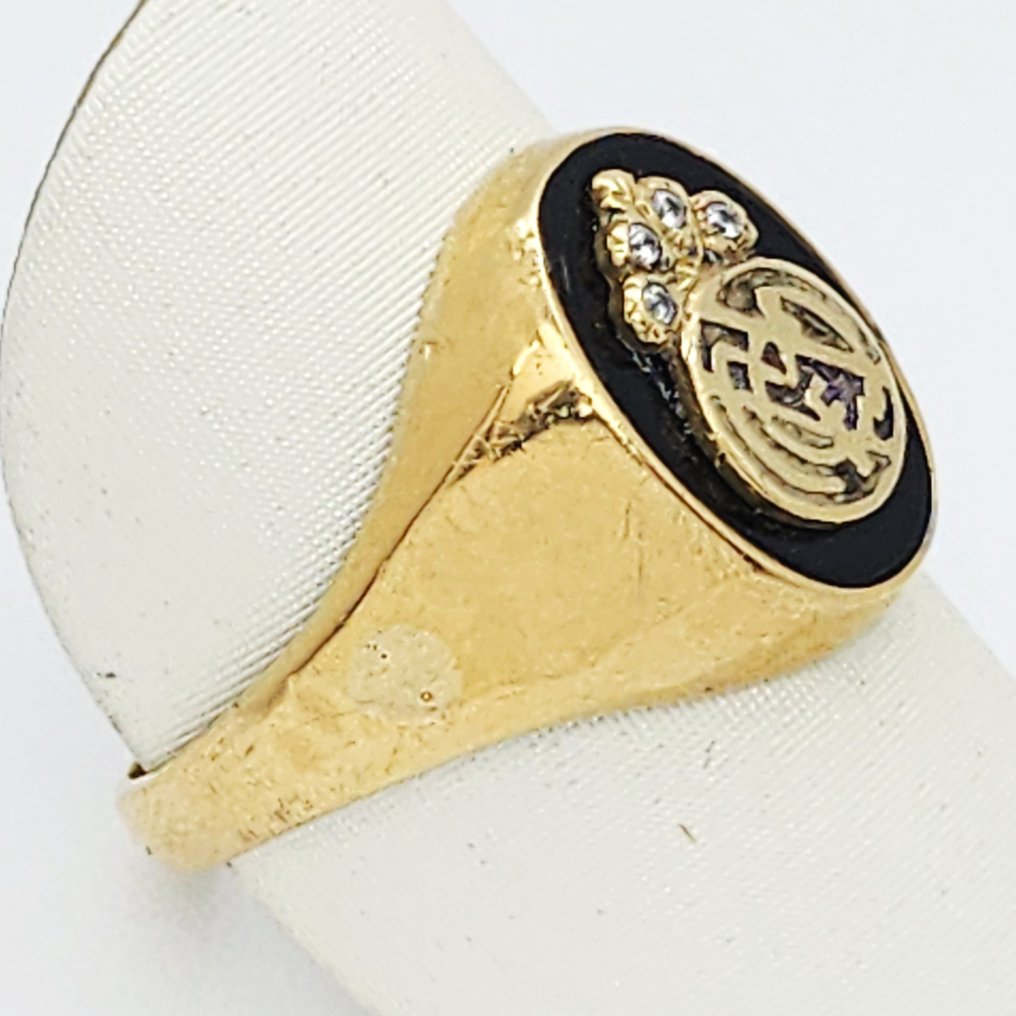 戒指 - 18K包金 黄金 -  3.50ct. tw. 缟玛瑙 #1.0