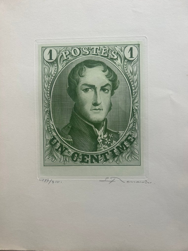 Βέλγιο 1942 - Χαράξεις Renard με μενταγιόν Leopold I - Ολόκληρη συλλογή 4 - GENUMMERD EN GESIGNEERD #2.1