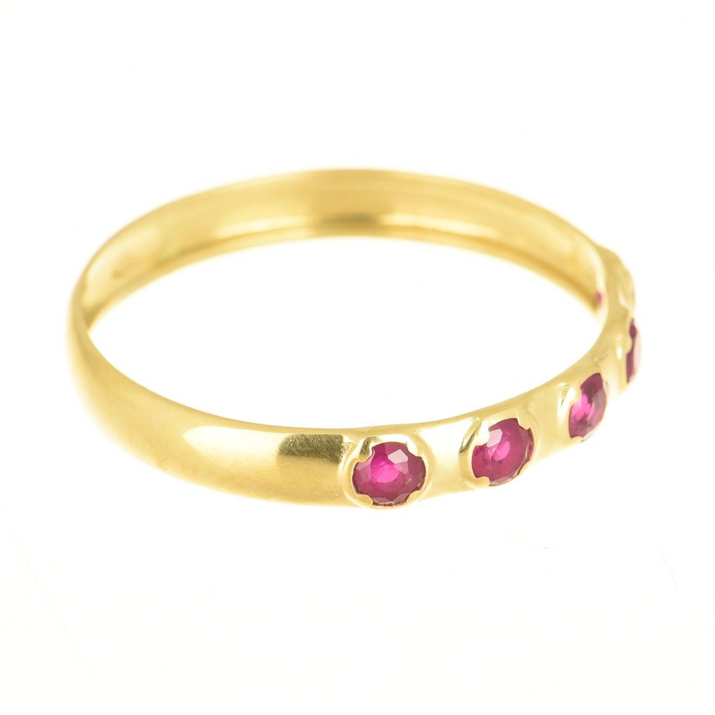 No reserve price - Ring - 14 kt. Yellow gold Ruby #2.1
