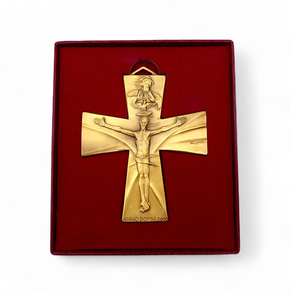  (十字架状)耶稣受难像 - 铜制圣年十字架 ‘公元2000年’——为约翰·保罗二世教皇制作 - 1990-2000 - A. 格里利为约翰逊  #3.2