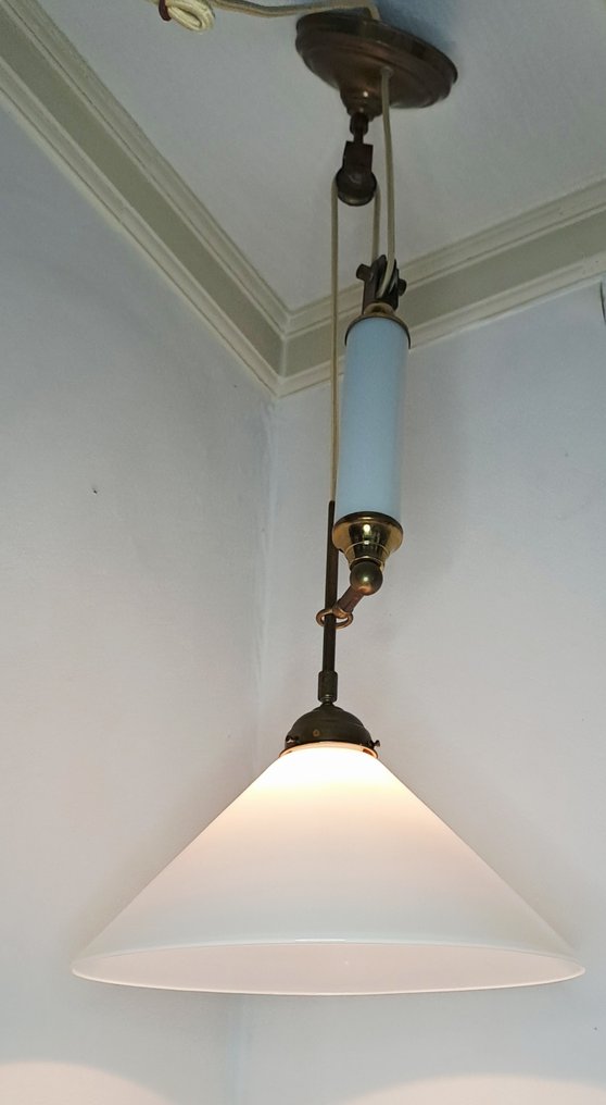 吊灯 - 乳白色玻璃 - 滑轮吊灯 #3.2